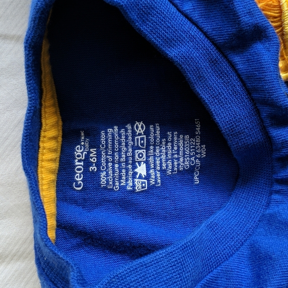 george lion pocket royal blue t-shirt 3-6 months baby boy - Picture 3 of 4